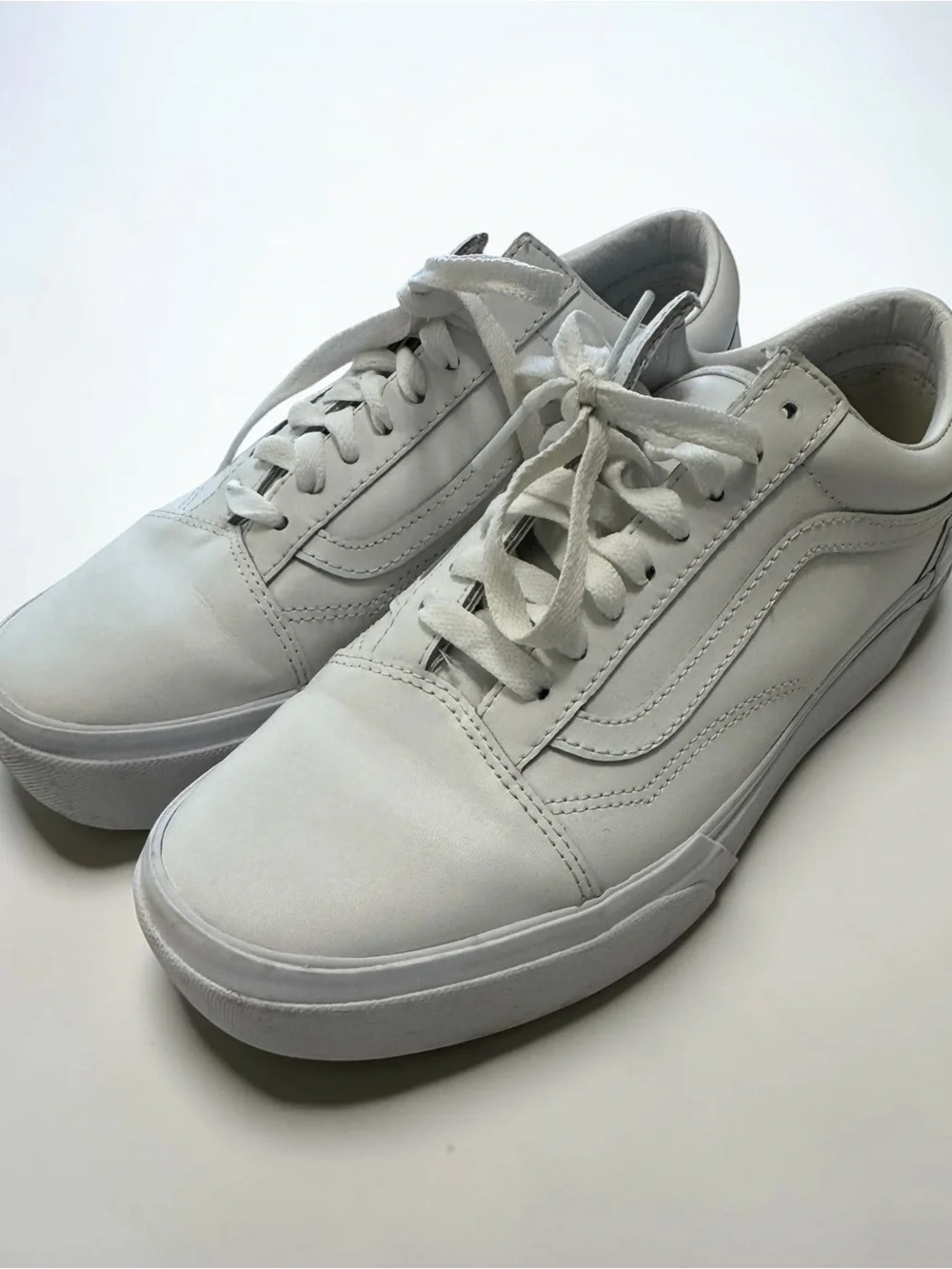 Unisex Vans Off The Wall White Leather Old Skool Low-Top Sneakers